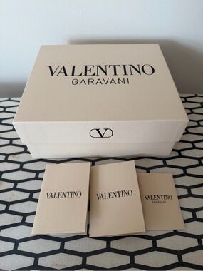 Valentino Cream and Black Logo Shopping Box, great condition